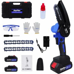 Briefness - Mini Chainsaw Brushless 6 Inch with 2 Rechargeable Battery and Fast Charger, Battery Powered Electric Chainsaw for Tree Pruning, Cordless
