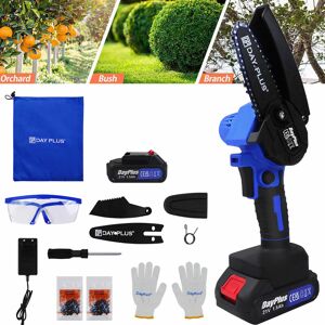 Briefness - Mini Cordless Chainsaw 4 Inch, Mini Chainsaw Cordless Brushless with 2 Batteries 1.5Ah & 2 Chains, Handheld Electric Chainsaw Portable