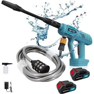 TEETOK Petrol pressure washers,Cordless Battery Pressure Washer, Car High Pressure Washer Jet Water,2x 3000mAh Battery+Charger,Compatible with Makita 18 v