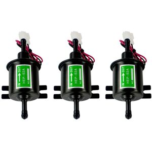 Tlily - Universal 12V Heavy Duty Electric Fuel Pump Metal Solid Petrol Inline Fuel Pump Gasoline Transfer Pump 12 Volts HEP-02A X3 I322401