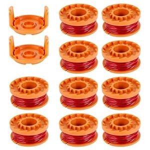 MEMKEY 10 pieces spool line for brush cutter 3 m / 1.65 mm nylon replacement spool line WORXWG163 WG180 WG175 WG150 WG160 with 2 cutting caps trimmer line MEMKEY 10 pieces spool line for brush cutter 3 m / 1.65 mm nylon replacement spool line WORXWG163 WG180 WG175 WG150 WG160 with 2 cutting caps trimmer line