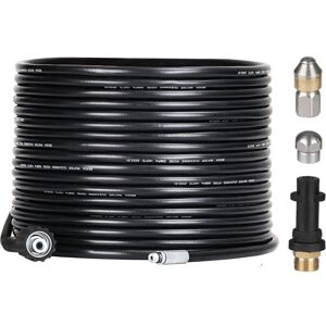 IKODM 15m Hose Unblocking Kit for Kärcher Pressure Washers with Nozzle and Swivel Nozzle, Professional 180 Bar Snake Kit with Adapter for Karcher IKODM 15m Hose Unblocking Kit for Kärcher Pressure Washers with Nozzle and Swivel Nozzle, Professional 180 Bar Snake Kit with Adapter for Karcher