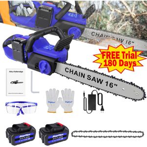 Briefness - 16' inch Cordless Chainsaw Cutter Garden Courtyard Branch Wood Cutting 2x Battery Briefness - 16' inch Cordless Chainsaw Cutter Garden Courtyard Branch Wood Cutting 2x Battery