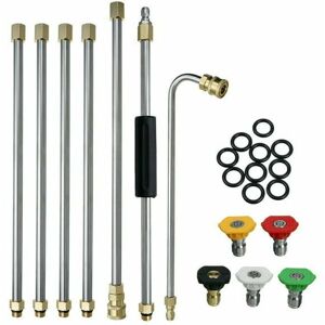 HEGUYEY 22Pcs Set Pressure Washer Gutter Cleaning Tool - Wands, Roof Cleaner Lance Nozzle HEGUYEY 22Pcs Set Pressure Washer Gutter Cleaning Tool - Wands, Roof Cleaner Lance Nozzle