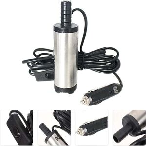 YMYNY 24V Silver Diesel Pump Oil Transfer Pump Electric Oil Pump Pumping Unit Stainless Steel Submersible Pump 3m Cable With Cigarette Lighter Plug YMYNY 24V Silver Diesel Pump Oil Transfer Pump Electric Oil Pump Pumping Unit Stainless Steel Submersible Pump 3m Cable With Cigarette Lighter Plug