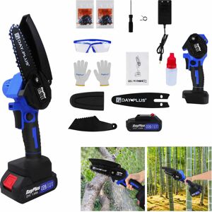DAYPLUS 4 Inch Brushless Cordless Chainsaw with 1500mAh Battery and Charger, Portable Electric Chainsaw Hand Chainsaw 2200 spm for Tree Branches, Courtyard, DAYPLUS 4 Inch Brushless Cordless Chainsaw with 1500mAh Battery and Charger, Portable Electric Chainsaw Hand Chainsaw 2200 spm for Tree Branches, Courtyard,