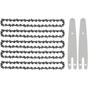 Tinor - 5Pcs 6 Inch Mini Chainsaw Chain with 2Pcs Replacement Saw Chain Bar Spare Parts for Mini Portable Cordless Electric Chainsaw Tinor - 5Pcs 6 Inch Mini Chainsaw Chain with 2Pcs Replacement Saw Chain Bar Spare Parts for Mini Portable Cordless Electric Chainsaw
