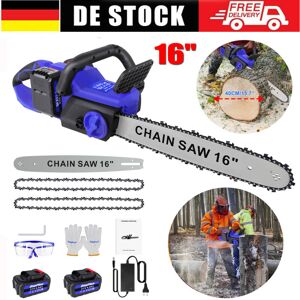 Dayplus - 6000W Brushless Electric Cordless 16' Chainsaw Saw Wood Cutter 2 Battery&Charger Dayplus - 6000W Brushless Electric Cordless 16' Chainsaw Saw Wood Cutter 2 Battery&Charger