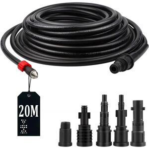 AlwaysH 20m Hose for High Pressure Washer 5 adapters 180 bar 60°C, pipe cleaning kit for Kärcher Lavor, Interpump, Bosch high pressure cleaner, Pipe AlwaysH 20m Hose for High Pressure Washer 5 adapters 180 bar 60°C, pipe cleaning kit for Kärcher Lavor, Interpump, Bosch high pressure cleaner, Pipe