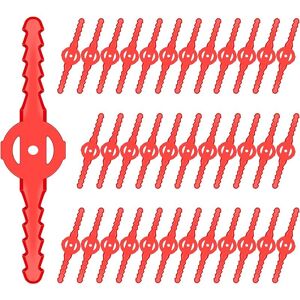 ALWAYSH 40 Pieces Plastic Replacement Blades Lawn Mower Edger Blade Red for Garden and Lawn Grass Trimmer Grass Trimmer Plastic Blades for Lawn Mower with ALWAYSH 40 Pieces Plastic Replacement Blades Lawn Mower Edger Blade Red for Garden and Lawn Grass Trimmer Grass Trimmer Plastic Blades for Lawn Mower with