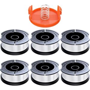 ALWAYSH 6 Pieces Trimmer Line Spool Compatible with Black and Decker, Ø1.65mm with 9.144m Trimmer Line, Contains 6 Replacement Cutting Spools, 1 Replacement ALWAYSH 6 Pieces Trimmer Line Spool Compatible with Black and Decker, Ø1.65mm with 9.144m Trimmer Line, Contains 6 Replacement Cutting Spools, 1 Replacement