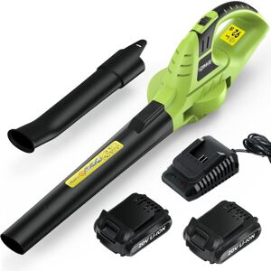Cordless Leaf Blower Bigzzia Electric Handheld Blower with 2Pcs 20V Batteries 2-Speed Modes 209CFM for Garden Leaves Grass Cuttings Cordless Leaf Blower Bigzzia Electric Handheld Blower with 2Pcs 20V Batteries 2-Speed Modes 209CFM for Garden Leaves Grass Cuttings