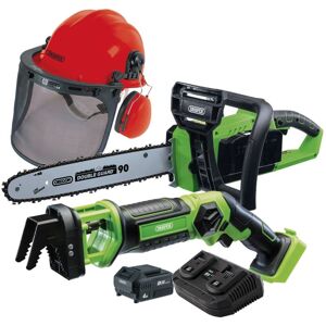 Draper Tools - D20 Cordless Garden Saw Kit with Forestry Helmet (99763) Draper Tools - D20 Cordless Garden Saw Kit with Forestry Helmet (99763)