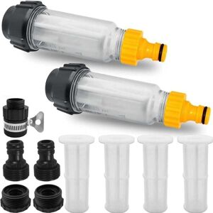 YMYNY Garden Hose Filter, 2pcs 3/4 Inch Water Pre-Filter, Water Filter Set with 4 Filter Inserts and 5 Quick Release Adapters for Pressure Washer, Garden YMYNY Garden Hose Filter, 2pcs 3/4 Inch Water Pre-Filter, Water Filter Set with 4 Filter Inserts and 5 Quick Release Adapters for Pressure Washer, Garden