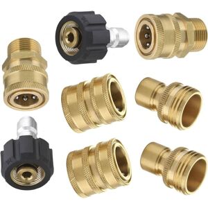 TINOR High Pressure Washer Accessories, High Pressure Hose Quick Connector Kit, Connects Gun Lance and Hose, M22 3/8' Quick Connect 3/4' Quick Disconnect, TINOR High Pressure Washer Accessories, High Pressure Hose Quick Connector Kit, Connects Gun Lance and Hose, M22 3/8' Quick Connect 3/4' Quick Disconnect,