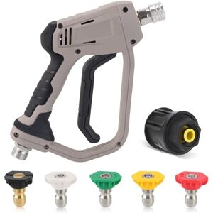 GOTRAYS High Pressure Washer Gun with 5 Water Nozzle Tip, 4350 psi Cleaner Gun, Car Wash Water Gun for Car Cleaning (M22 14MM Hose Connector with karcher GOTRAYS High Pressure Washer Gun with 5 Water Nozzle Tip, 4350 psi Cleaner Gun, Car Wash Water Gun for Car Cleaning (M22 14MM Hose Connector with karcher