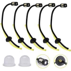 Mumu - Jalleria 5pcs Fuel Line Hose Kit with Filter and Fuel Primer Pumps 27.5cm Length for Brush Cutter Strimmer Blower Chainsaw Mumu - Jalleria 5pcs Fuel Line Hose Kit with Filter and Fuel Primer Pumps 27.5cm Length for Brush Cutter Strimmer Blower Chainsaw