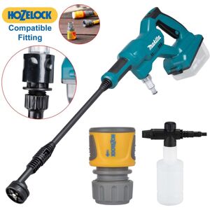 Makita DHW180Z LXT 18V Cordless Pressure Washer 5 In 1 + Bottle + Hozelock Adap Makita DHW180Z LXT 18V Cordless Pressure Washer 5 In 1 + Bottle + Hozelock Adap