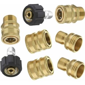 TUMALAGIA Pressure Washer Accessories, High Pressure Hose Quick Connector Kit, Connects Barrel Lance and Hose, M22 3/8 Quick Connect 3/4 Quick Disconnect, 8pcs TUMALAGIA Pressure Washer Accessories, High Pressure Hose Quick Connector Kit, Connects Barrel Lance and Hose, M22 3/8 Quick Connect 3/4 Quick Disconnect, 8pcs
