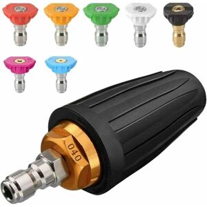 GOTRAYS Turbo Nozzle for Pressure Washer, Rotating Nozzle and 7 Tips, 1/4' Quick Connect, 4000 Psi, Black, (406689) GOTRAYS Turbo Nozzle for Pressure Washer, Rotating Nozzle and 7 Tips, 1/4' Quick Connect, 4000 Psi, Black, (406689)
