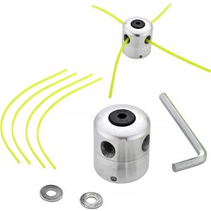 AOUGO Universal Brush Cutter Head Aluminum Lines Trimmer Head Double Line Spool Head Nylon Line for Trimmer, 1 Line Heads + 4 Lines AOUGO Universal Brush Cutter Head Aluminum Lines Trimmer Head Double Line Spool Head Nylon Line for Trimmer, 1 Line Heads + 4 Lines