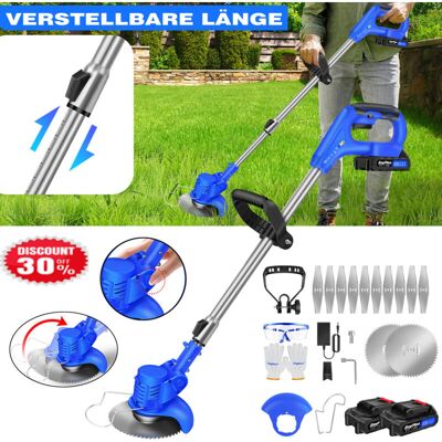 DAYPLUS 21V Grass Trimmer Electric Cordless Strimmer w/ 2x Battery, Lawn Mower, Pruning Cut DAYPLUS 21V Grass Trimmer Electric Cordless Strimmer w/ 2x Battery, Lawn Mower, Pruning Cut