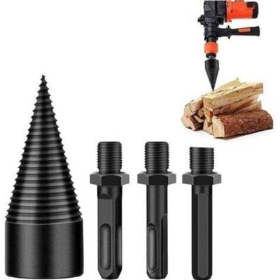 TEHTUY 45mm Log Splitter, Log Splitter, Safe Drill-Powered Wood Splitter, Log Splitter for Splitting Wood, Wood Drill Bit for Firewood Processing Machine TEHTUY 45mm Log Splitter, Log Splitter, Safe Drill-Powered Wood Splitter, Log Splitter for Splitting Wood, Wood Drill Bit for Firewood Processing Machine