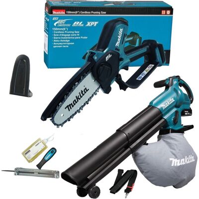 18v Cordless Chainsaw Pruner + Blower Vacuum Bag Pack + DUB187Z + DUC150Z - Makita 18v Cordless Chainsaw Pruner + Blower Vacuum Bag Pack + DUB187Z + DUC150Z - Makita