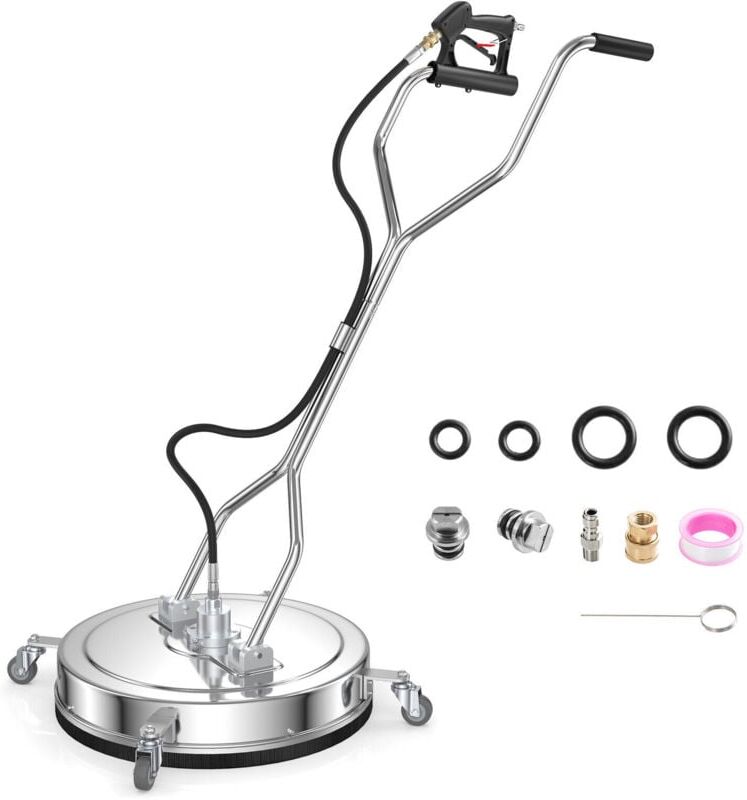 Concrete Cleaner Pressure Washer Surface Cleaner Undercarriage Washer Attachment - Costway