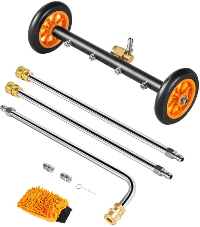VEVOR 16' Pressure Washer Undercarriage Cleaner, Stainless Steel Surface Cleaner for Pressure Washer, 4000 Max psi, Angle Adjustment Gear, 4 Spray Nozzles,