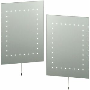 LOOPS 2 pack IP44 led Bathroom Mirror 50cm x 39cm Vanity Wall Light Energy Efficient