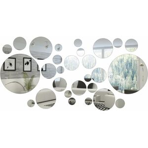 32 Pieces Home Decoration Round Circle Mirror Wall Sticker - Rhafayre