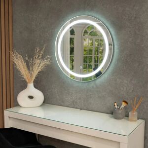 VALUELIGHTS 60cm Round Bathroom Mirror Demister led Illuminated Light Touch Sensor IP44