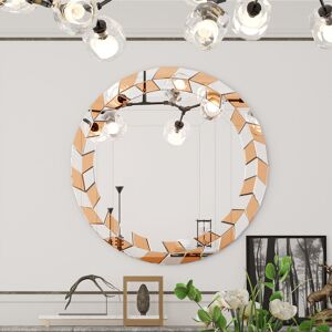 LUVODI 60cm Wall Mirror Round Accent Mirror Bedroom Fireplace Decorative