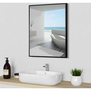 BIUBIUBATH 650x400Modern Black Frame Mirror Bathroom Badroom Mirror Wall Hanging Hallway