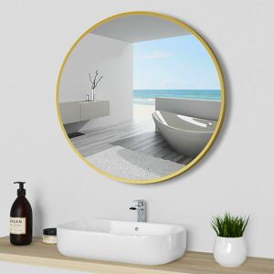 BIUBIUBATH 50cm Round Wall Mounted Mirror with Black/Gold Frame for BathroomHome DecorationMakeupshaving