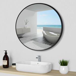 BIUBIUBATH 70cm Round Wall Mounted Mirror with Black/Gold Frame for BathroomHome DecorationMakeupshaving