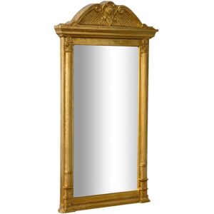 Biscottini - antiqued gold leaf finish Hanging Wall Mirror W82XD4XH40 cm made in italy