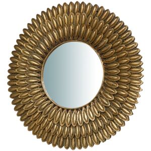 BISCOTTINI Set 2 Hand and Standing Mirrors Antique Gold Finish L21XPR3XH21 cm