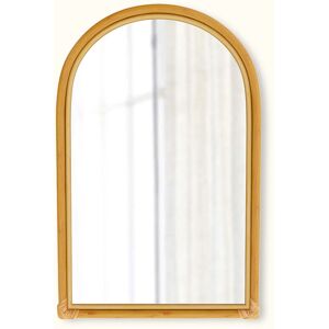 Privatefloor - Arched Rattan Wall Mirror - Boho Bali - Aulia Natural Glass, Rattan - Natural