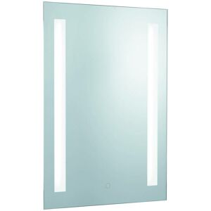 Searchlight - Bathroom Mirrors - Illuminated Bathroom Mirror Touch 2 Light Silver with Shaver Socket IP44