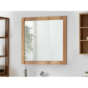 IMPACT FURNITURE Bathroom Mirror 800mm Wall Mounted Square 80cm Oak Effect Frame Oak Classic - Oak Finish