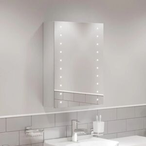 Artis - Bathroom led Mirror Cabinet Illuminated Demister Shaver Socket IP44 600 x 450mm - Silver