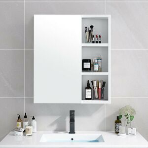 CLIPOP Bathroom Mirror, Wall Cabinet Mounted Bathroom Storage Cupboard Single Door Mirrored Bathroom Cabinet