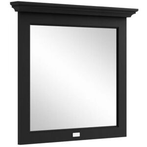 Flat Bathroom Mirror 800mm Wide - Matt Black - Bayswater