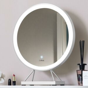 CARME HOME Belle Medium Silver Frame Touch Sensor LED Makeup Mirror with Lights - Silver