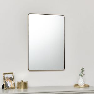 Melody Maison - Brushed Gold Thin Framed Wall Mirror 50cm x 75cm - Gold