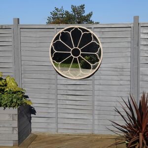 Charles Bentley - Round Outdoor Mirror Decorative Sand Iron H80 x W80 x D3.5m - Sand