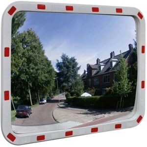 SWEIKO Convex Traffic Mirror Rectangle 60 x 80 cm with Reflectors VDTD04105