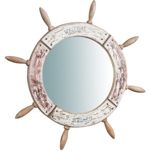 BISCOTTINI Diam 73xDP3,5 cm sized helm-shaped Hanging Wall Mirror